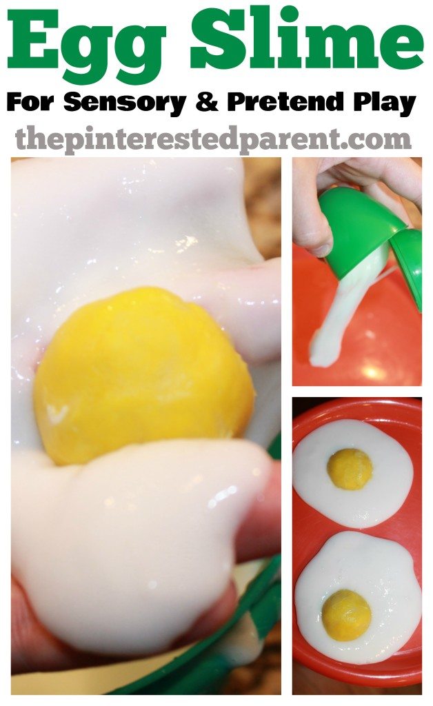 Make egg slime for ooey gooey pretend & sensory play for the kids . Play Food with slime