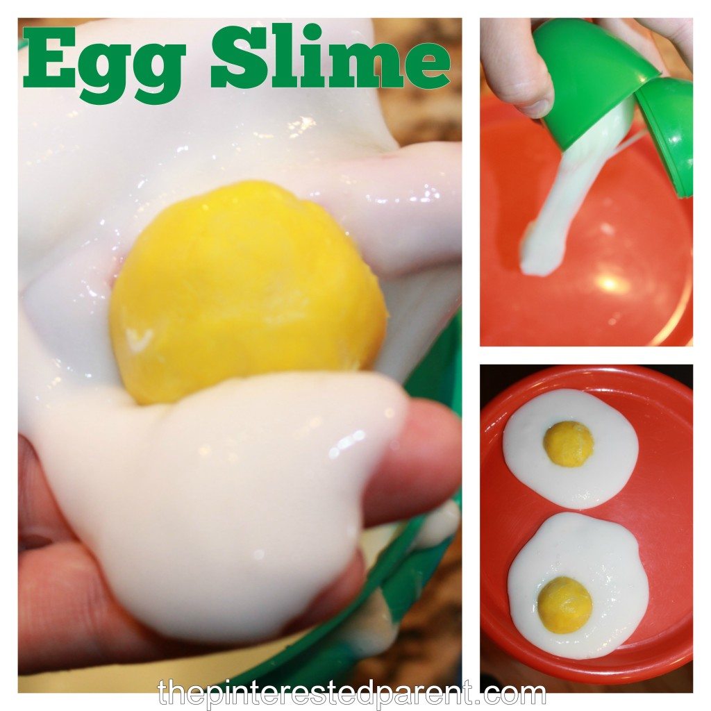 Make egg slime for ooey gooey pretend & sensory play for the kids