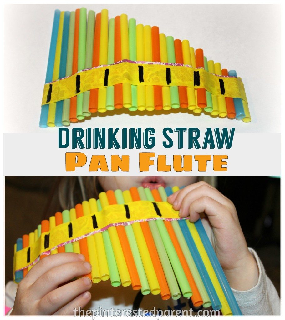 Drinking Straw Pan Flute - This is so simple to make & my daughter loved the airy whistle sound from her new instrument