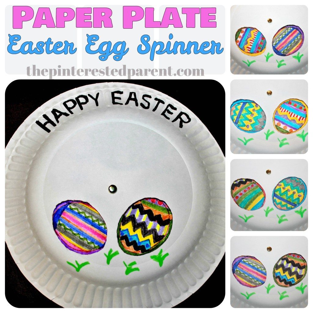Paper plate Easter Egg kid's craft - spin the plates to change your designs,