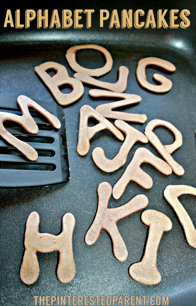 Alphabet Pancakes - easy pancake art for kid's breakfast -fun food ideas