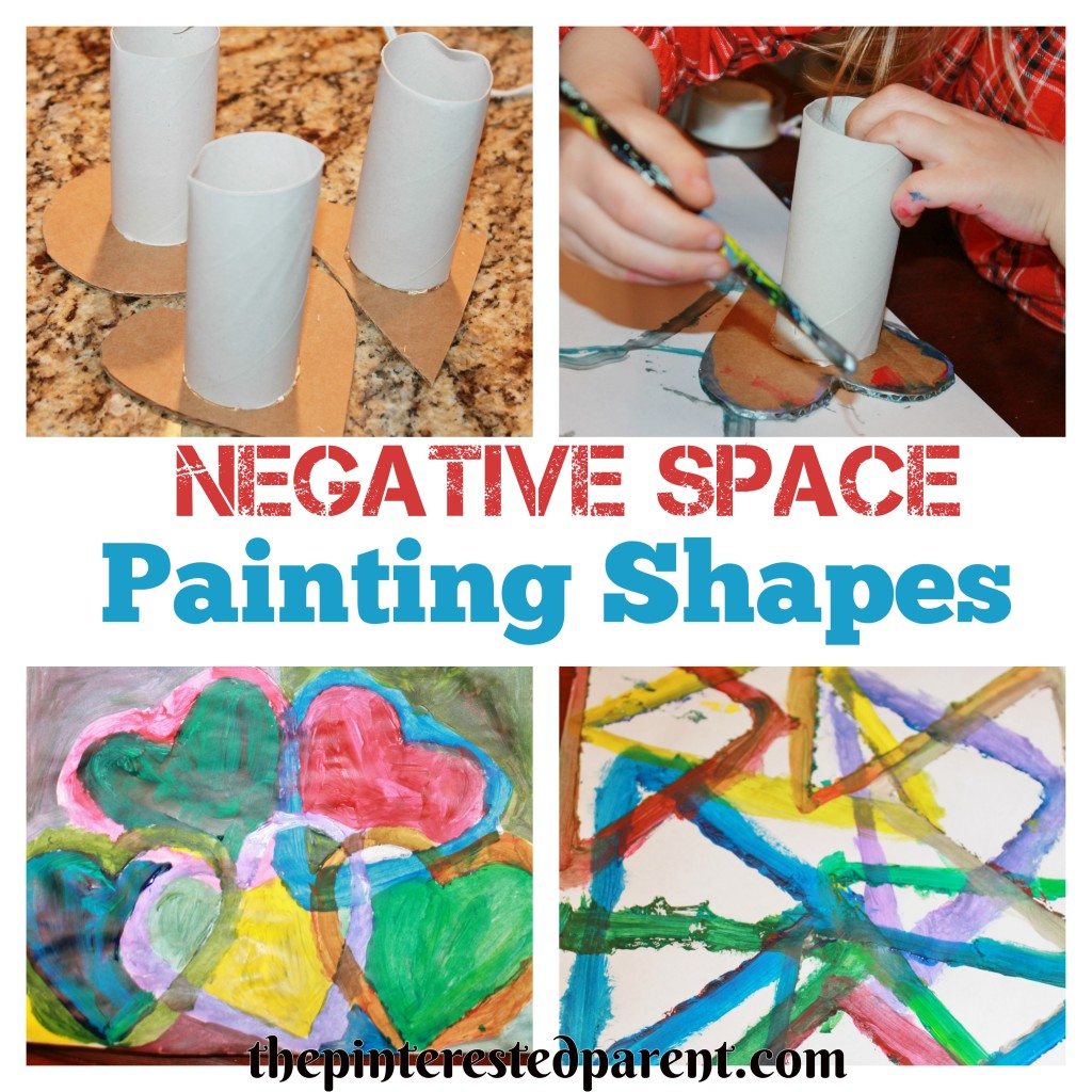 Simple to make shapes for negative space painting. Fun & easy art projects for kids
