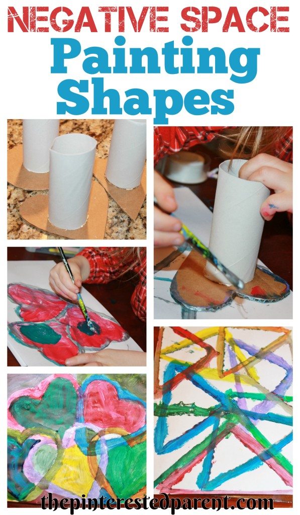 Simple to make shapes for negative space painting. Fun & easy art projects for kids.