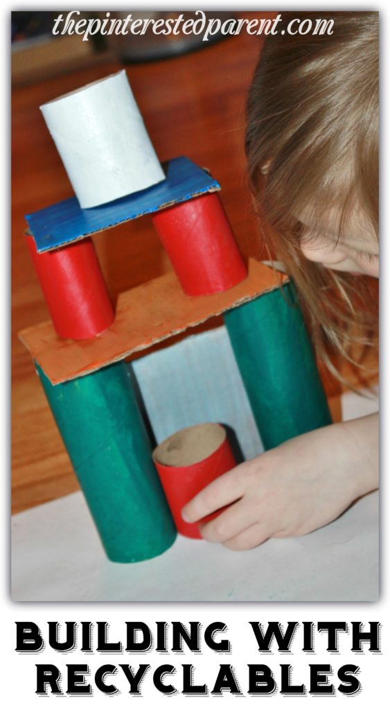 Use old cardboard tubes & rolls and other recyclables to build. STEM activities for kids