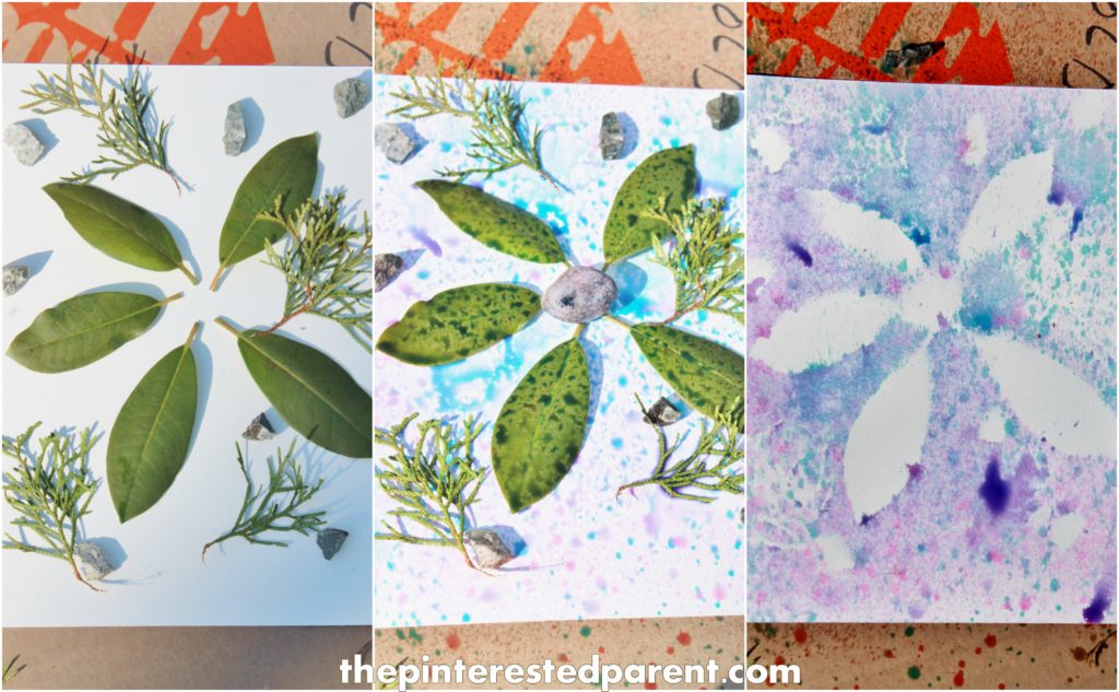 nature painting with food coloring paint spray