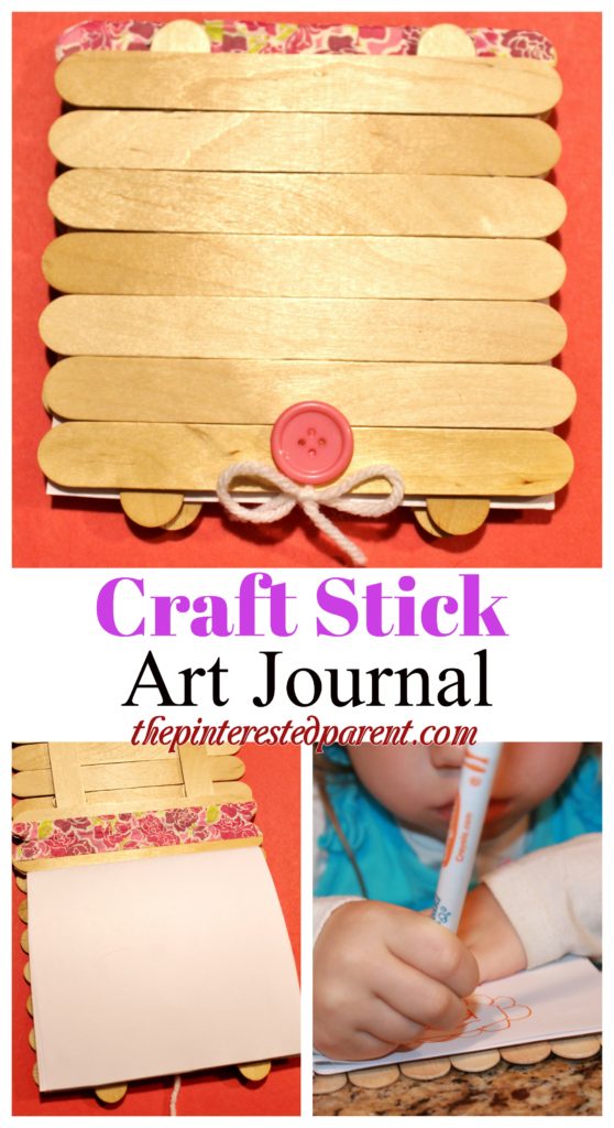 Popsicle Stick Art Journal for the kids. This is an adorable craft idea made out of craft sticks.