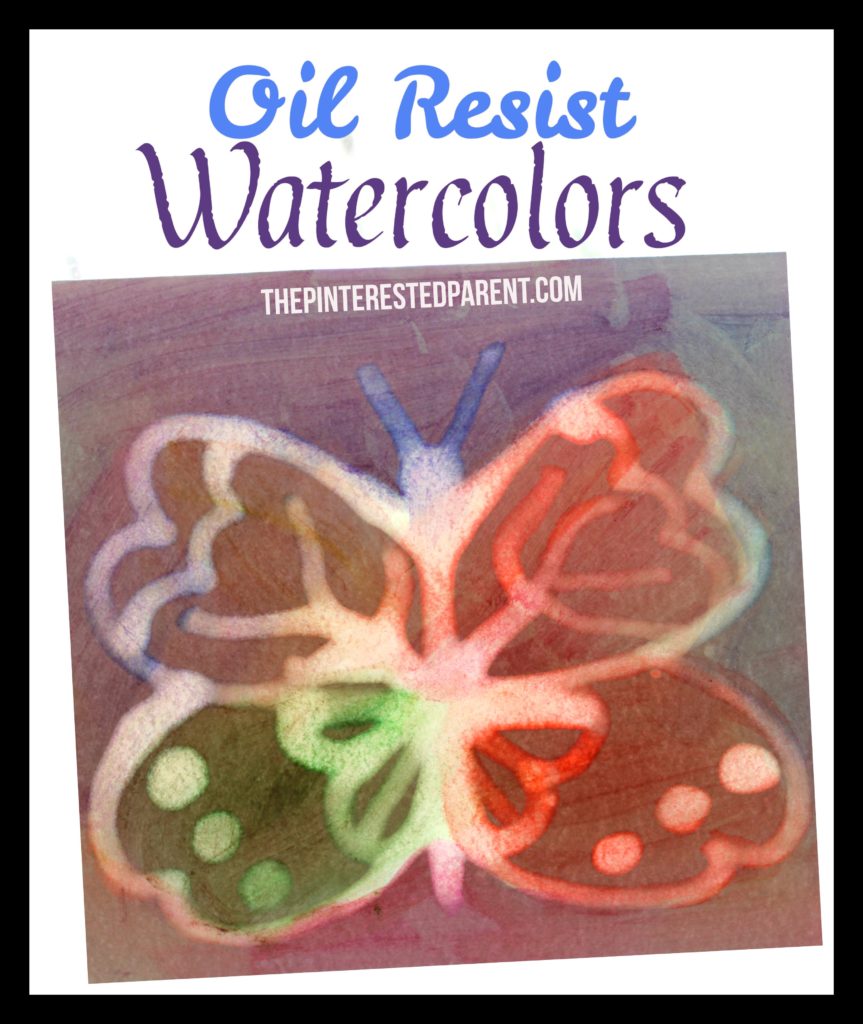 Oil resist watercolor suncatcher paintings - this is an easy arts & craft project for kids or adults. The oil produces a lovely effect after painted