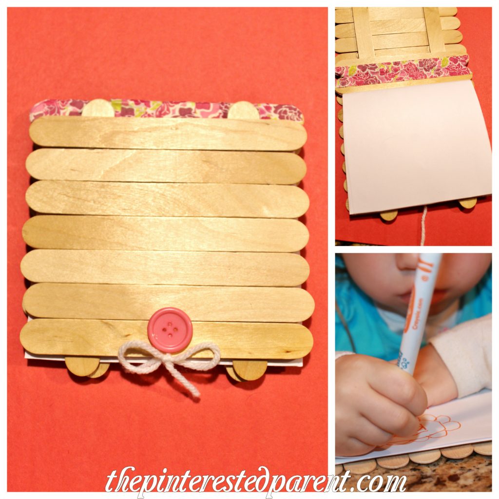 Popsicle Stick Art Journal for the kids. This is an adorable craft idea made out of craft sticks.