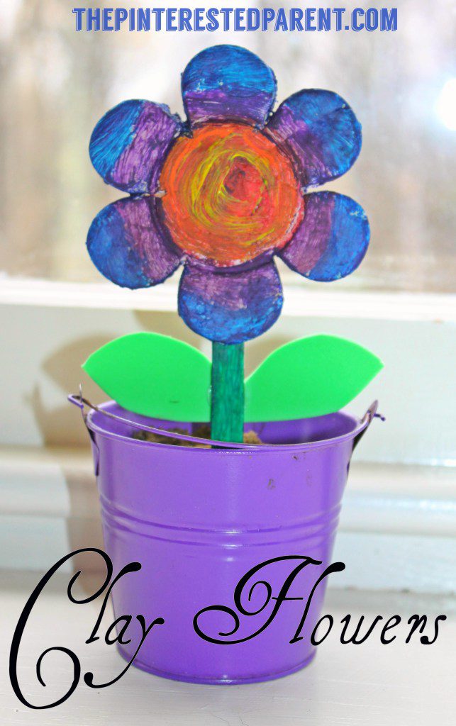 Salt Dough Clay Flowers. These adorable spring or summer arts & crafts project for kids makes a wonderful gift for Mothers Day or any special occasion.