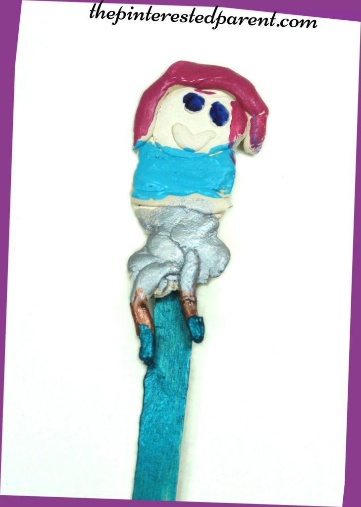 Clay & craft stick puppets - kid made arts & crafts