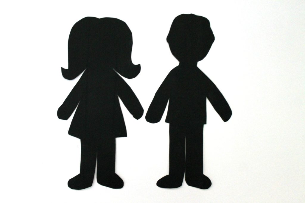 Chalkboard paper doll cutouts for kids - arts & crafts