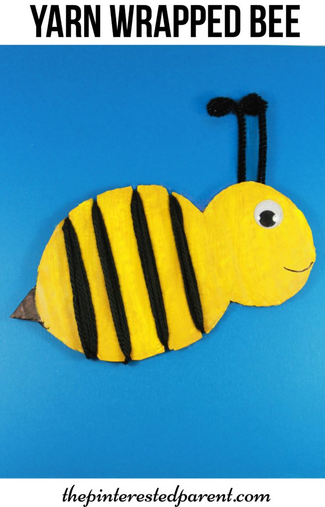 Yarn Wrapped bumble bee craft for the kids. a cute spring or summer craft & a great fine motor activity as well..