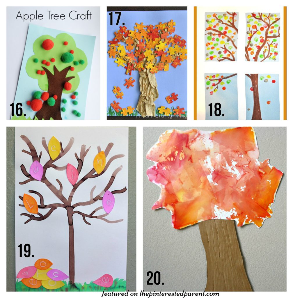 20 Beautiful Fall Tree Arts & Crafts project Ideas for kids - Autumn crafts for preschoolers.,