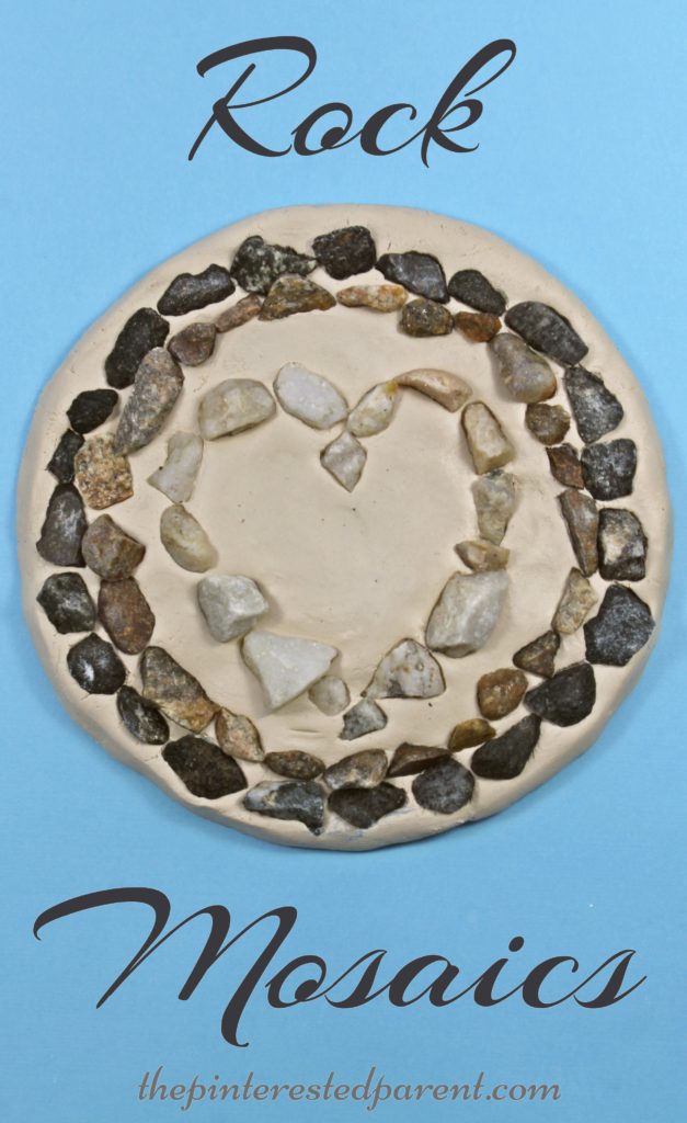 Clay Rock Nature Mosaics - a fun summer arts crafts project for the kids