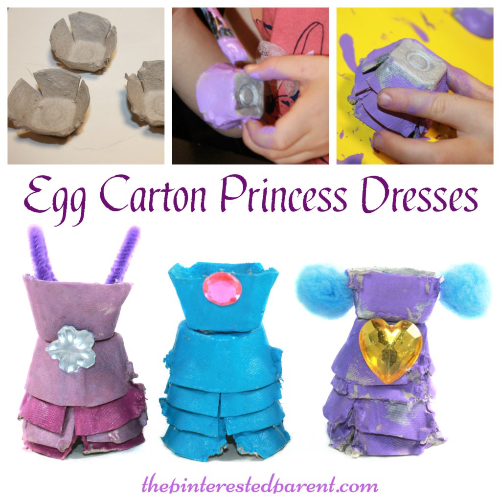 Egg Carton Princess Dresses. Kid's arts & crafts