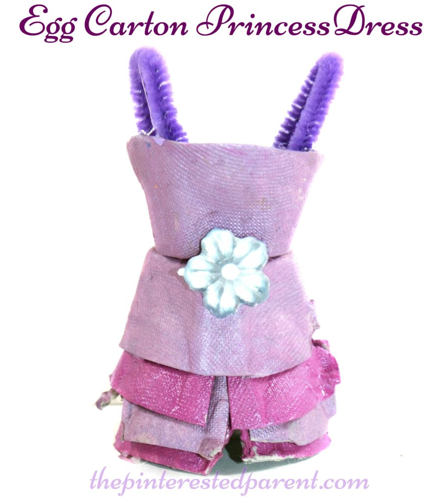 Egg carton princess dress craft - arts and crafts for kids with recyclables