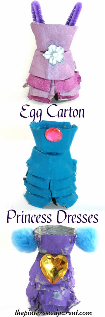 Egg carton princess dress craft - arts and crafts for kids with recyclables