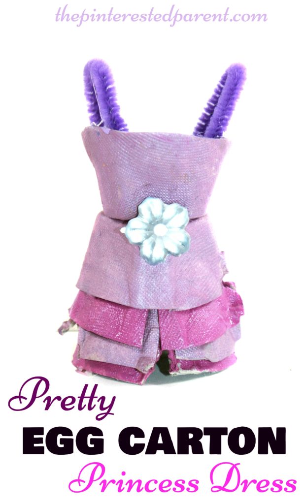 Egg carton princess dress craft - arts and crafts for kids with recyclables.