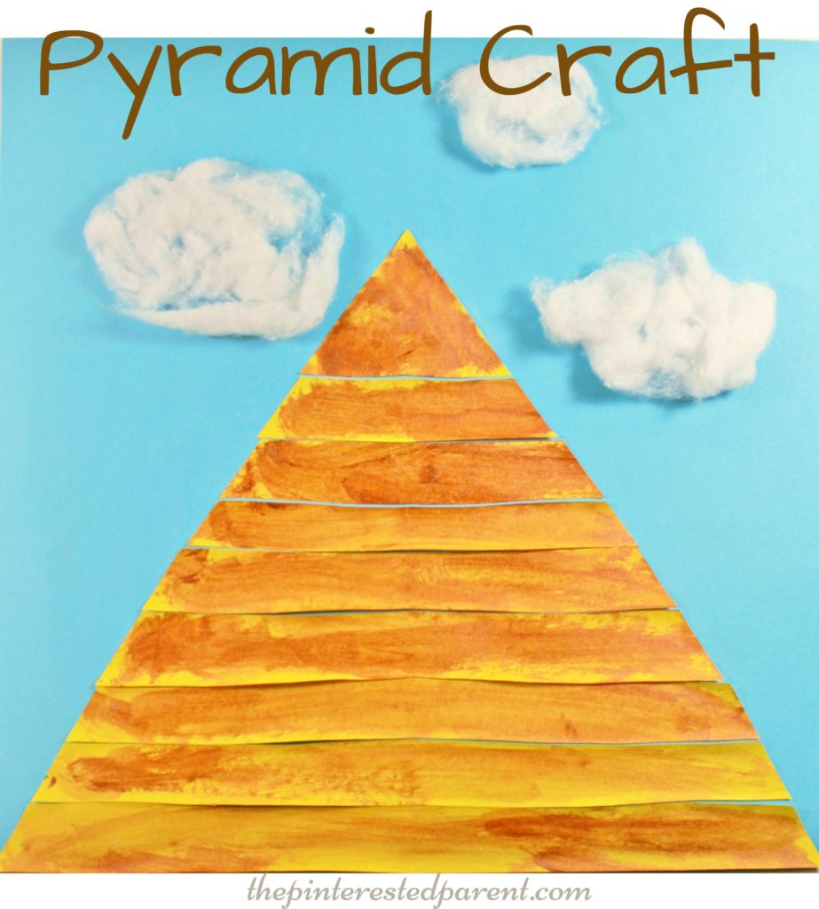 Egyptian pyramid craft for kids - preschooler arts & craft activities - Egypt,,