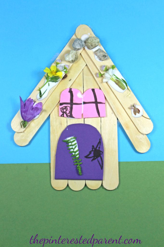 Popsicle Stick Fairy House Nature Craft - Kid's Arts & Crafts ,,