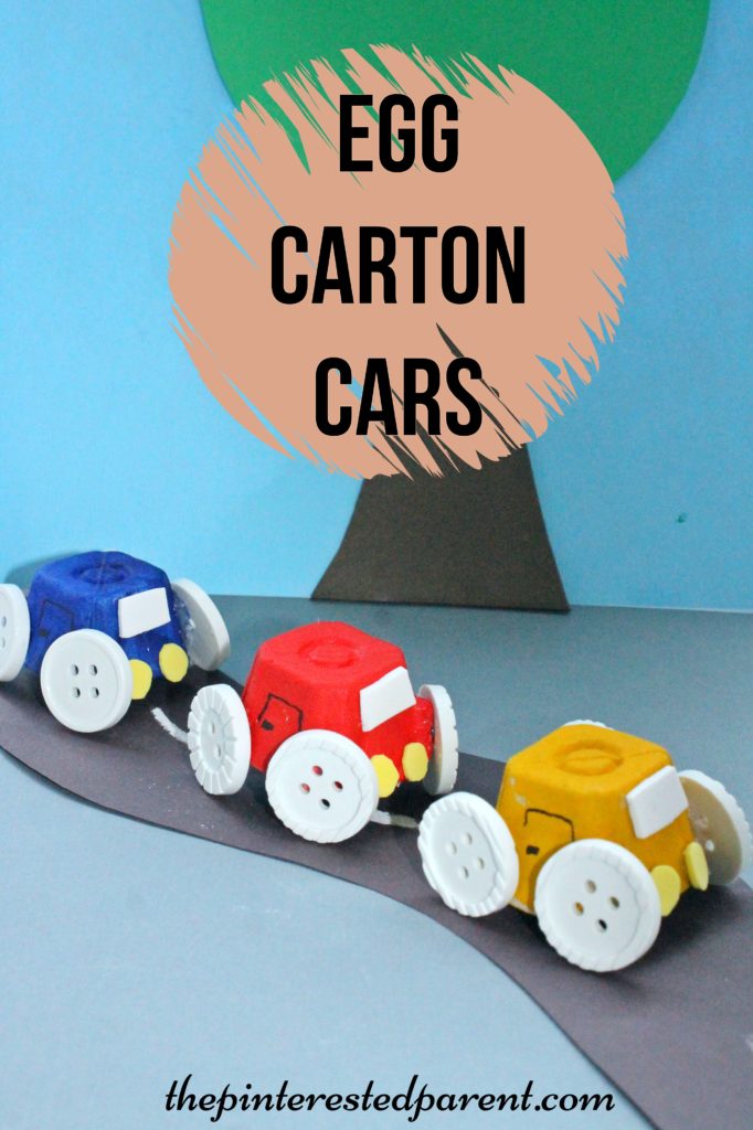 Simple Egg Carton Car craft for kids. Easy arts & crafts with recyclables..