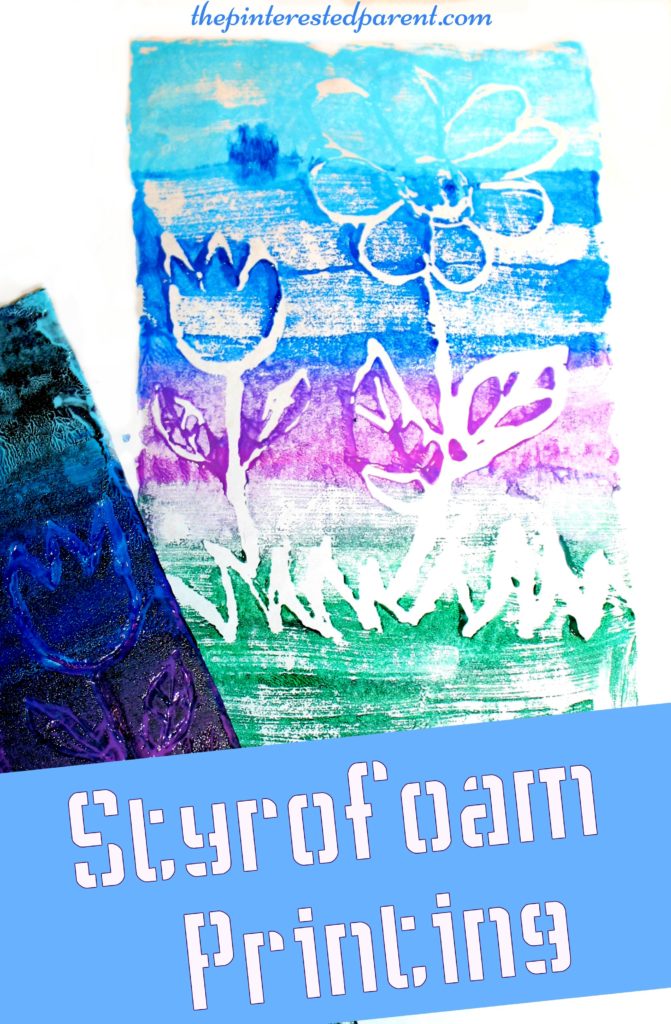 Styrofoam paint printing stamping activity for kids - arts & crafts projects for children