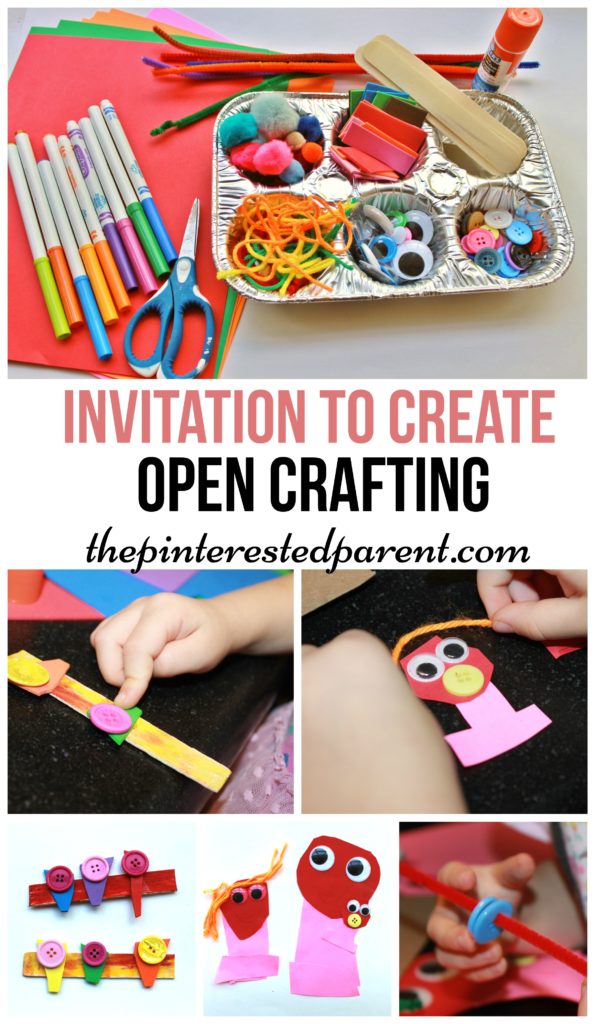 An invitation to create - open ended arts & crafts for kids.
