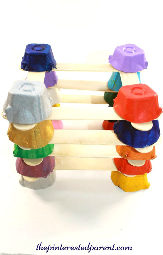 Egg Carton building blocks for kids - Engineering & STEM activities - kid's arts, crafts, learning & activities..