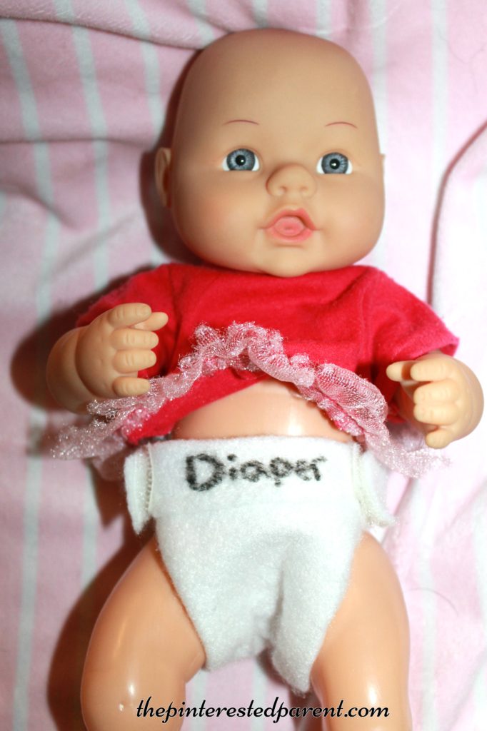 Felt diapers for dolls & pretend play - kid's life skills - arts & crafts,