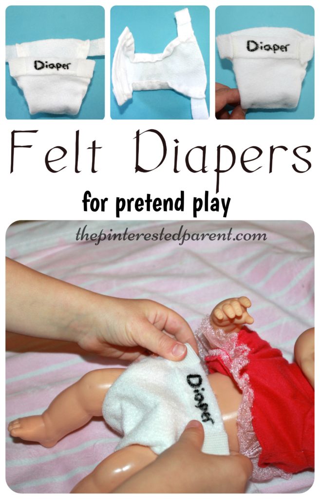 Felt diapers for pretend play - kid's life skills - arts & crafts