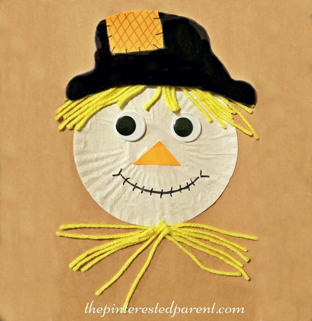 Cupcake Liner Scarecrow Craft - fall / autumn arts & crafts for kids