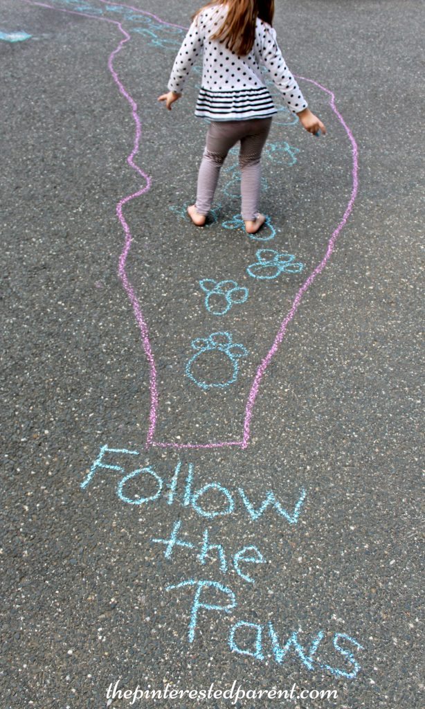 Sidewalk Chalk Games & Activities for kids. Fun outdoor play spring, summer, fall