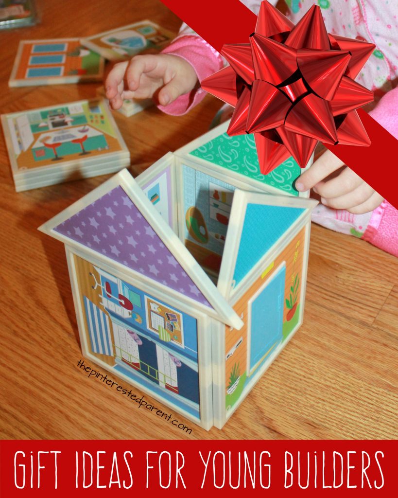 Christmas gifts for young builders and engineers. Imagine and construct dollhouse for kids from Oriental Trading.