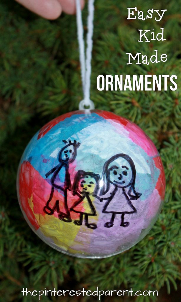 What would be better on your Christmas tree than a hand drawn ornament made by your child. Christmas and winter arts and crafts. Easy kid made ornaments with Sharpie and tissue paper.. 