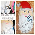 Trim Santa's beard cutting activity for Christmas. A wonderful kid's arts and crafts and fine motor skill activity. A fun way to teach toddlers and preschoolers how to cut. Paper plate crafts.