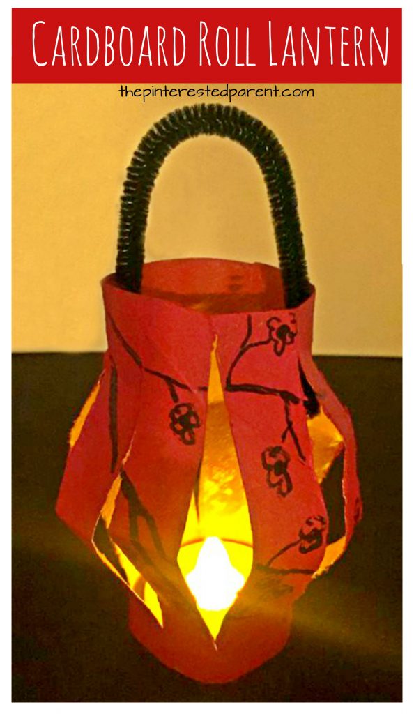 Toilet paper roll Chinese Lanterns for the Lunar New Year or Tet. USe recyclable cardboard tubes for this pretty arts and crafts project for kids.