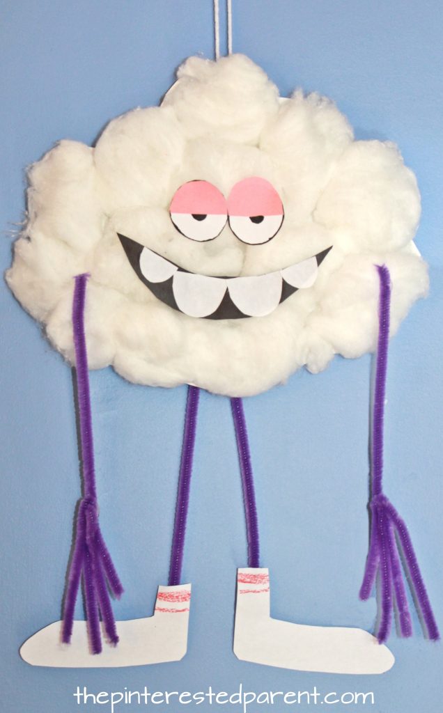 Paper Plate Craft inspired by Cloud Guy character from the Dreamworks movie Trolls. Kid's arts and crafts