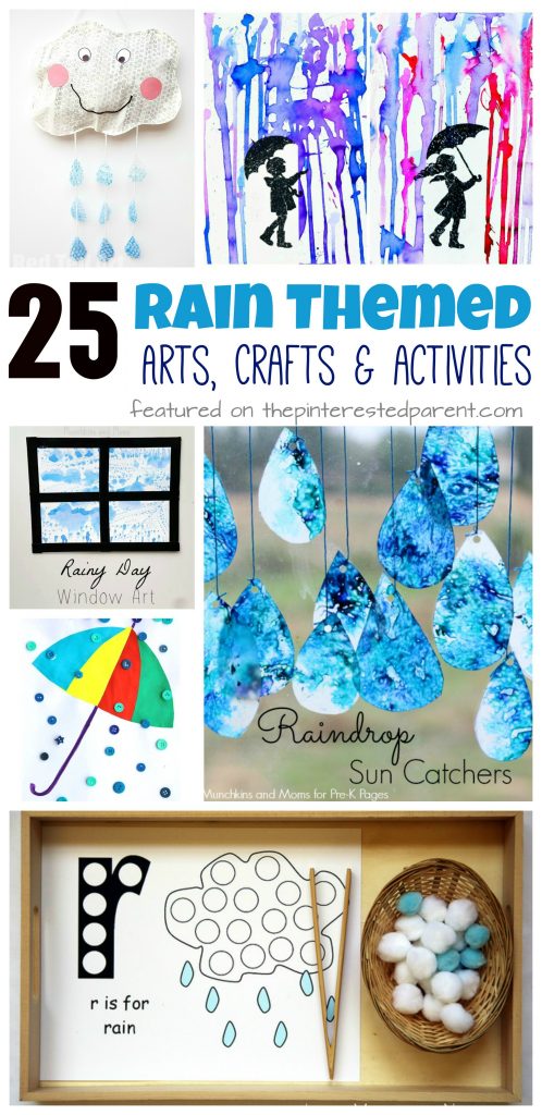 25 Rain themed arts, crafts and activities for the spring. Kids arts and crafts ideas. Painting, science Toddlers and preschoolers