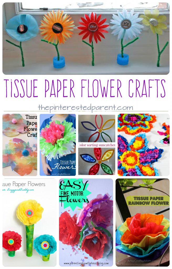 Awesome Tissue paper flower arts and crafts projects for kids. 
