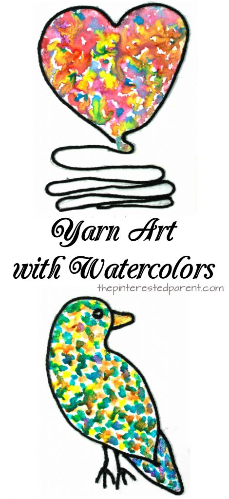 Inspired by the book 'Art & Max'. Yarn art and watercolor painting. Arts and crafts projects for kids.