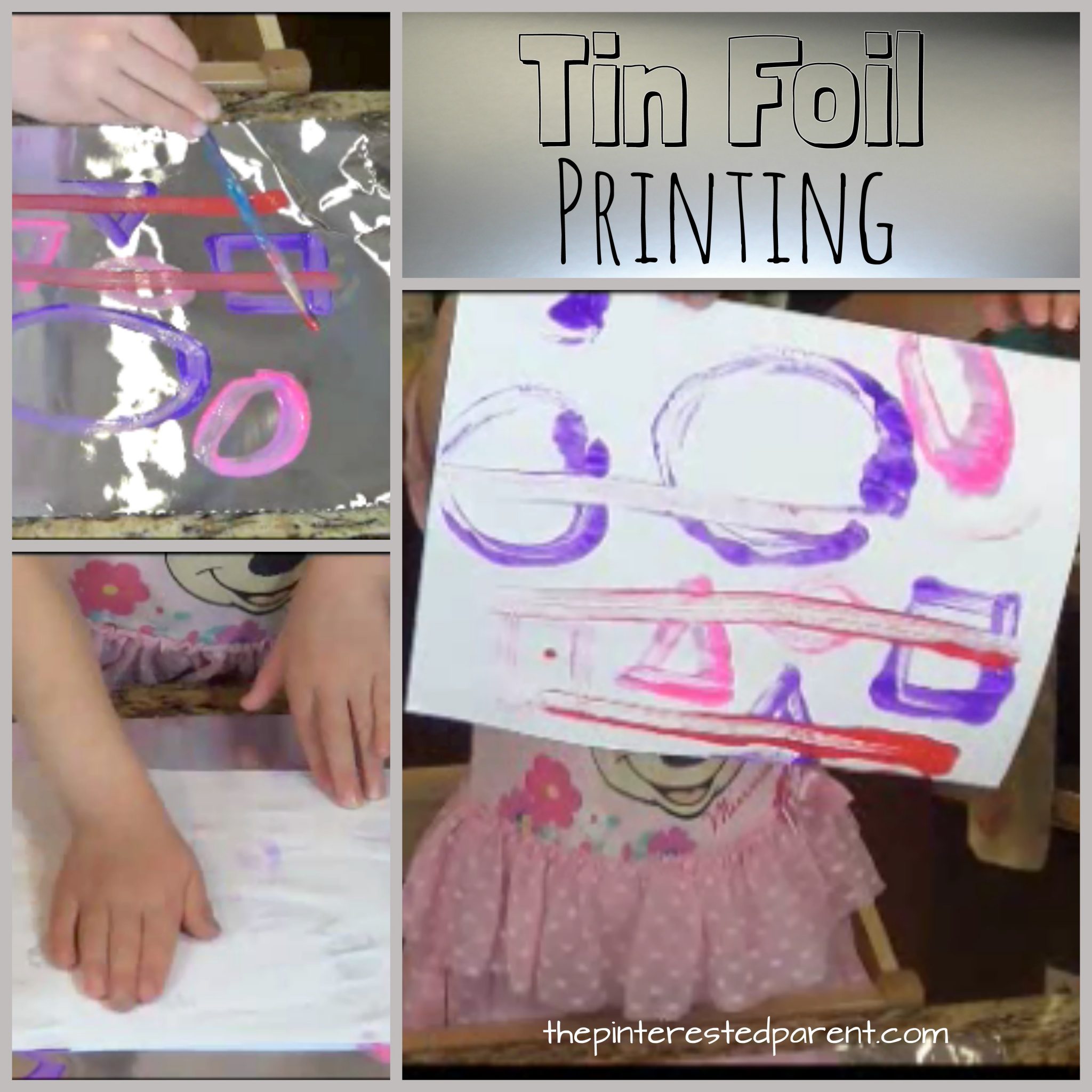 Tin Foil Printing - easy process art and paint print project for kids, toddlers and preschoolers