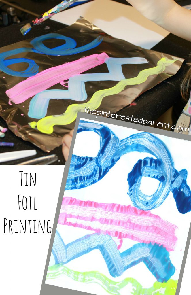 Tin Foil Printing - easy process art and paint print project for kids, toddlers and preschoolers