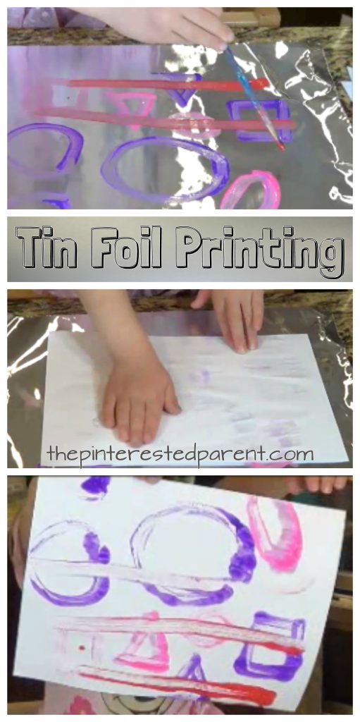 Tin Foil Printing - easy process art and print project for kids, toddlers and preschoolers