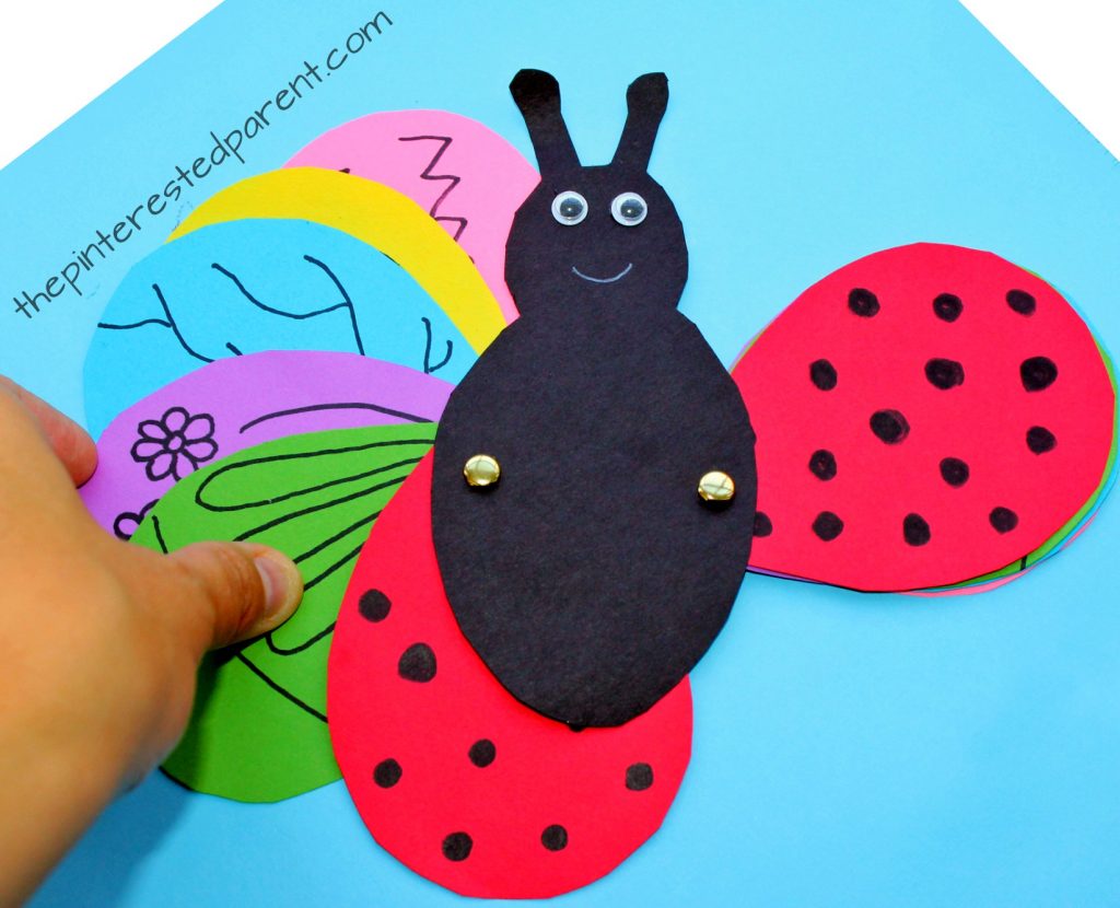 Transform a ladybug into a butterfly using a free printable template. Design the wings and transform in this fun kid's craft. Construction paper Arts and crafts for preschoolers and kids