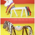 Clothespin horse and unicorn craft with printable head template. Kid's arts and crafts ideas.