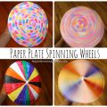 Paper plate psychedelic spinning wheel. Simple and colorful arts and craft for kids