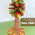 Pine cone fall tree - use recyclables and pine cones to make these colorful autumn trees. Kid's art and crafts