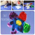Salt and watercolor paintings. This is a cool process that the kids will love. Arts and crafts for kids