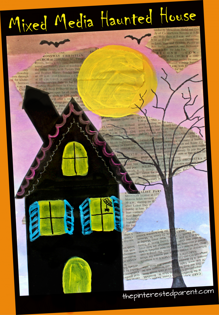 Mixed Media Haunted Houses – The Pinterested Parent