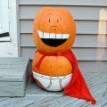 Painted Captain Underpants pumpkins for fall and Halloween. If your kids love the Captain Underpants's books or movie, they will love this no carve pumpkin idea. Autumn arts and crafts
